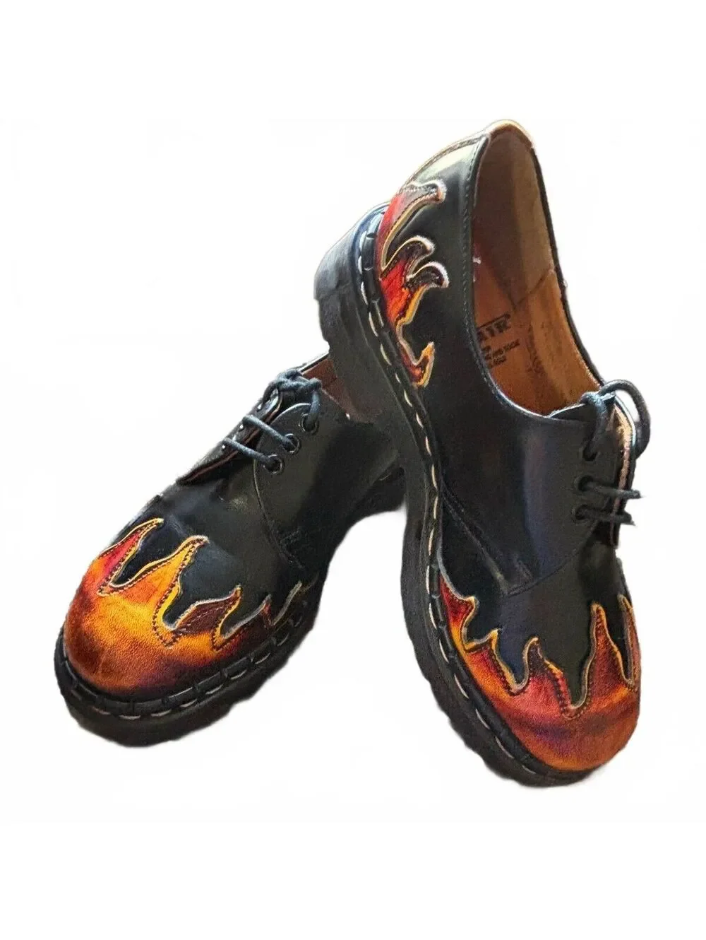 Vintage Tredair Flame Leather Shoes England Punk Grunge SZ 5